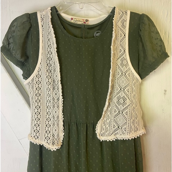 Wonder nation green Boho Two piece xl dress and cream speechless large vest - Picture 6 of 10